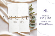 Bifold Card Mockup Folded Invitation, an Advertising Mockup by Mie Mockup Studio (Thumbnail 1 of 7)