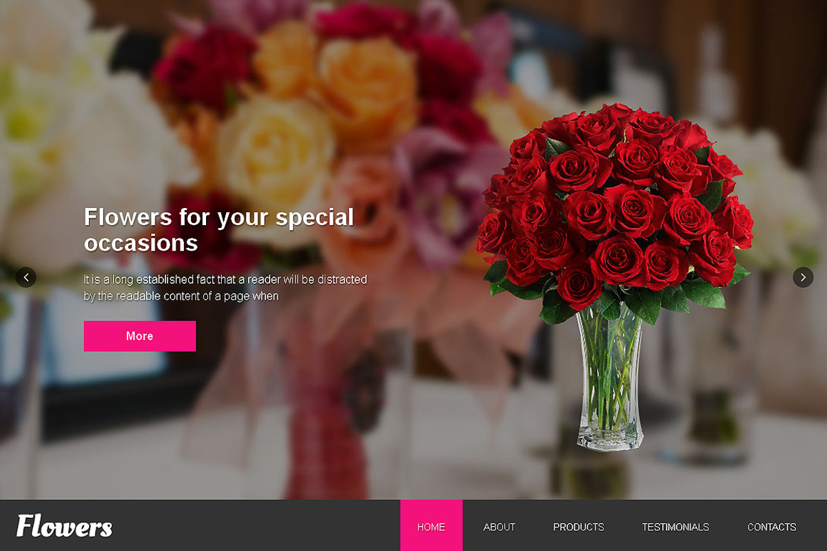 Flowers Responsive One Page Theme, a Landing Page Template by IceTemplates (Photo 1 of 3)