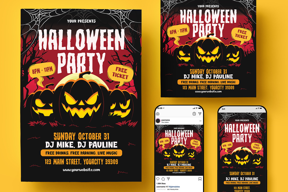 Halloween Party Flyer, a Flyer Template by Creativestoree (Photo 1 of 5)