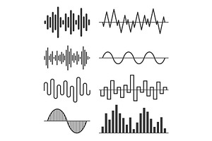 Sound Waves Set. Audio Equalizer on, a Technology Illustration by in8finity