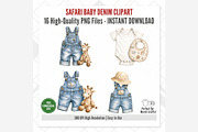 Safari Baby Denim Clipart Bundle, a Seasonal Illustration by Tanya Kart (Thumbnail 5 of 5)