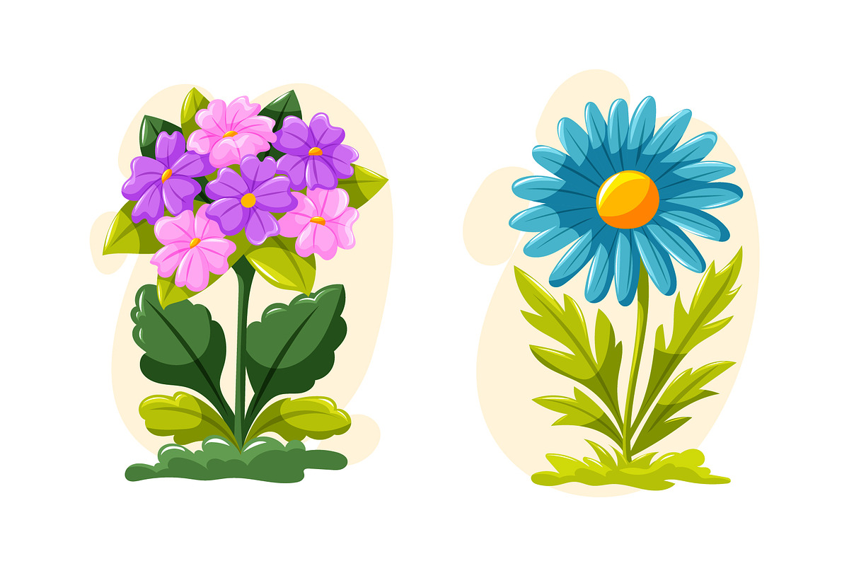 Cozy Flowers Vector Set, an Object Illustration by Thkatefox (Photo 2 of 4)