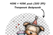 30 whimsical dog birthday clipart, an Illustration by one-touch (Thumbnail 17 of 17)
