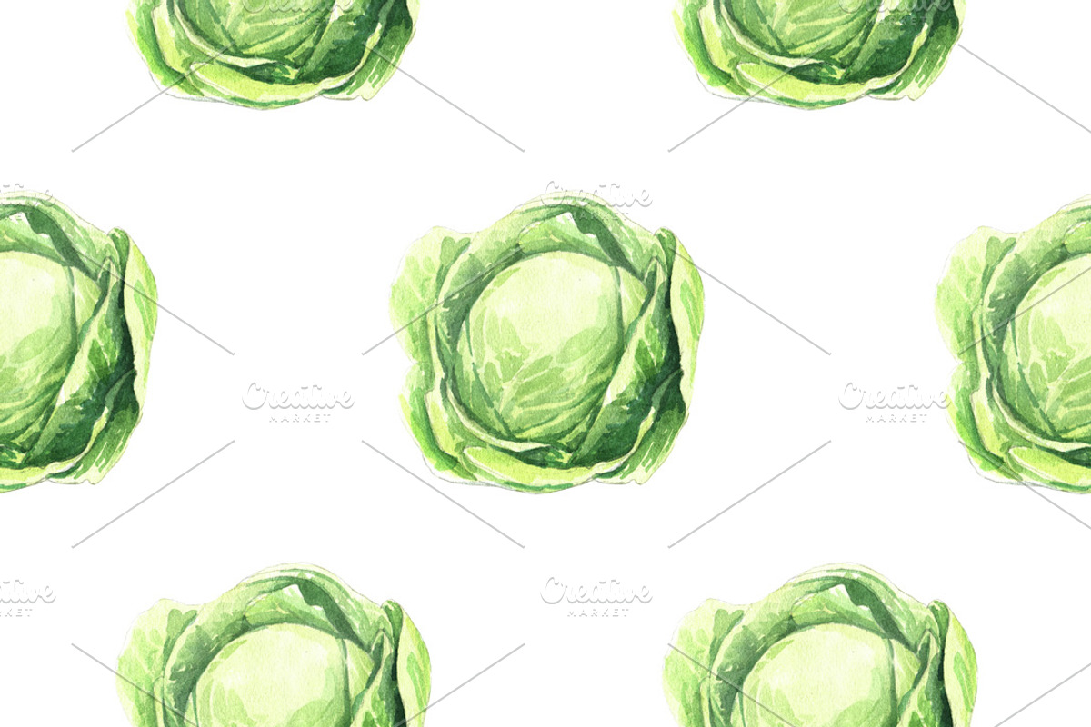 Green Vegetables watercolor big set, a Food Illustration by wedraw (Photo 4 of 7)