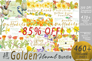 BUNDLE Golden-Yellow Flowers -85%