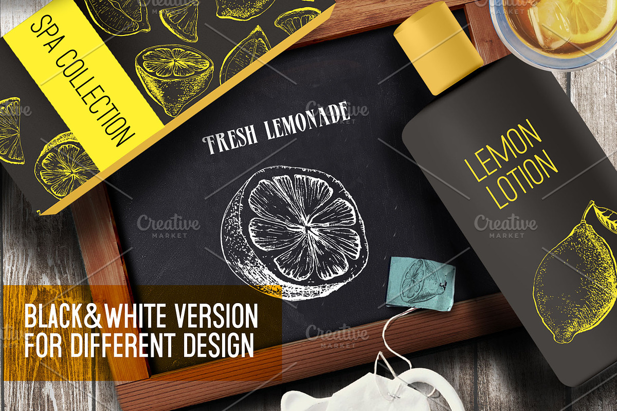 Lemon. Hand drawn ink illustrations, a Food Illustration by Alena Kaz (Photo 4 of 4)