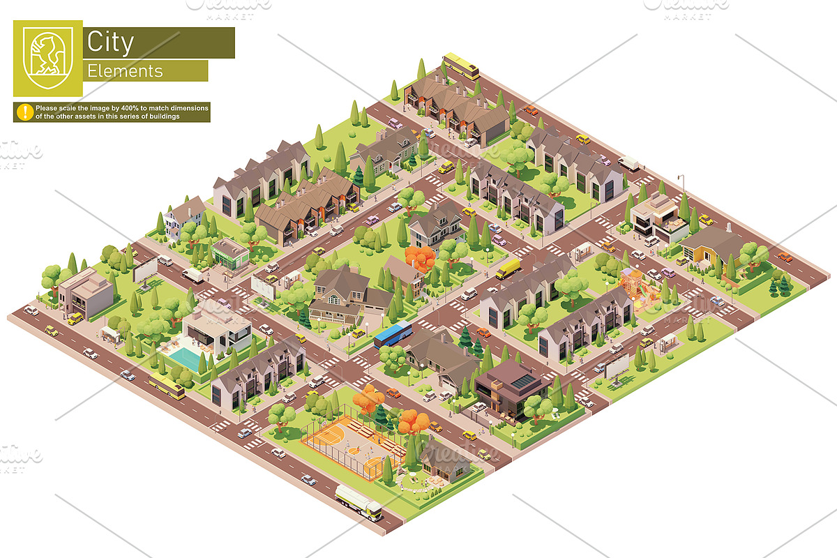 Isometric city map elements, an Object Graphic by tele52 (Photo 42 of 72)