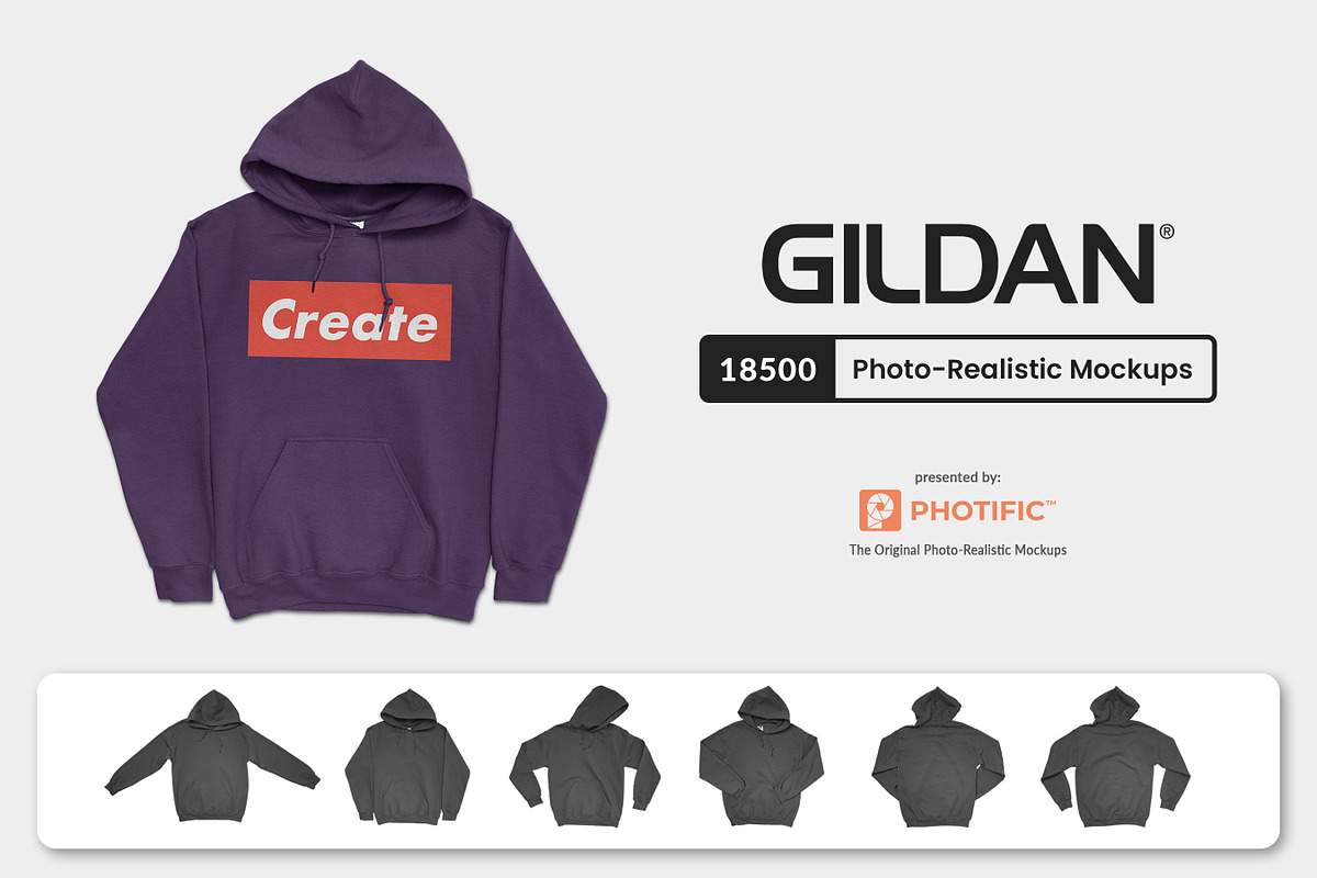 Gildan 18500 Mockups, a Hoody Mockup by Photific (Photo 1 of 6)