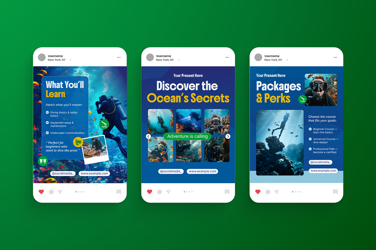 Scuba Diving Course Instagram Post, a Social Media Template by Annora Studio (Photo 3 of 6)