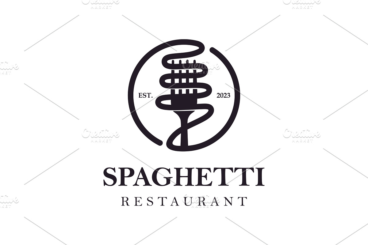 Italian spaghetti logo design, a Branding & Logo Template by jundio studio