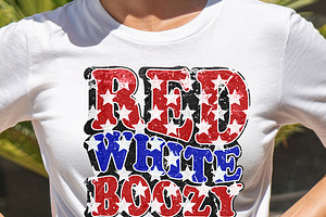 Red White Boozy Retro PNG