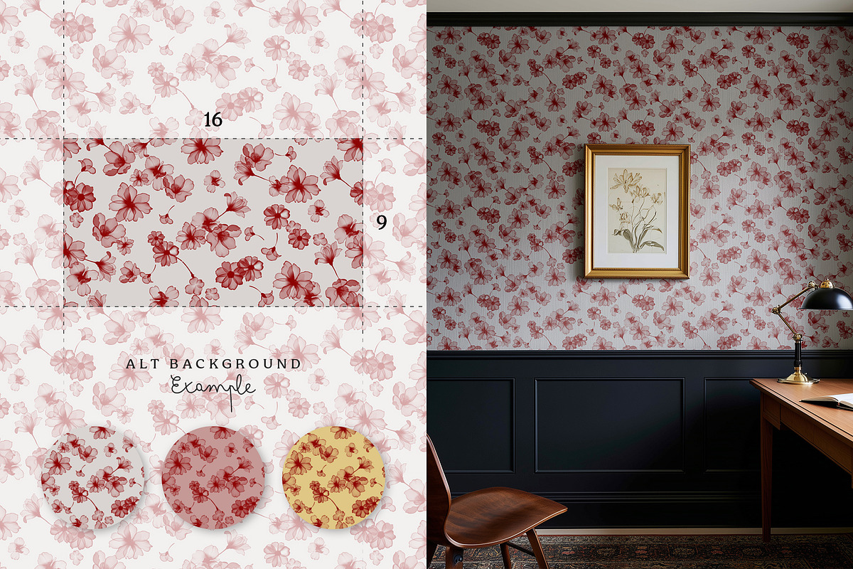 Dreamy floral seamless pattern set, a Pattern Graphic by Momosama Studio (Photo 4 of 5)