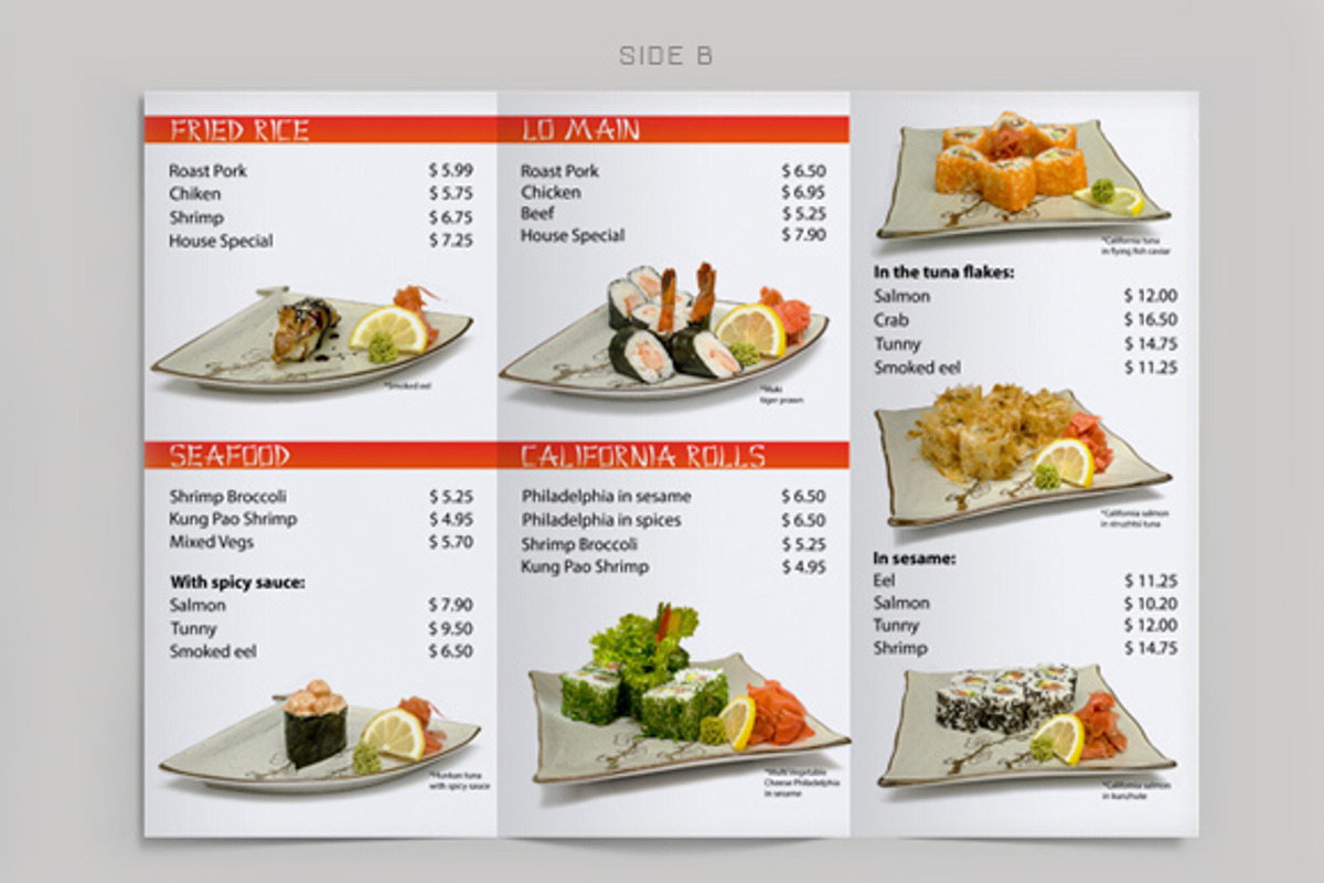 Tri-Fold Sushi Menu Template, a Brochure Template by ItemBridge (Photo 3 of 5)