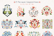 FOLK UNDERWATER - VECTOR KIT, a Decorative Illustration by My Space Garden (Thumbnail 3 of 16)