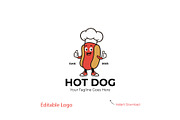 Cute Hot Dog Logo Template, a Branding & Logo Template by YUDesignStore (Thumbnail 1 of 7)