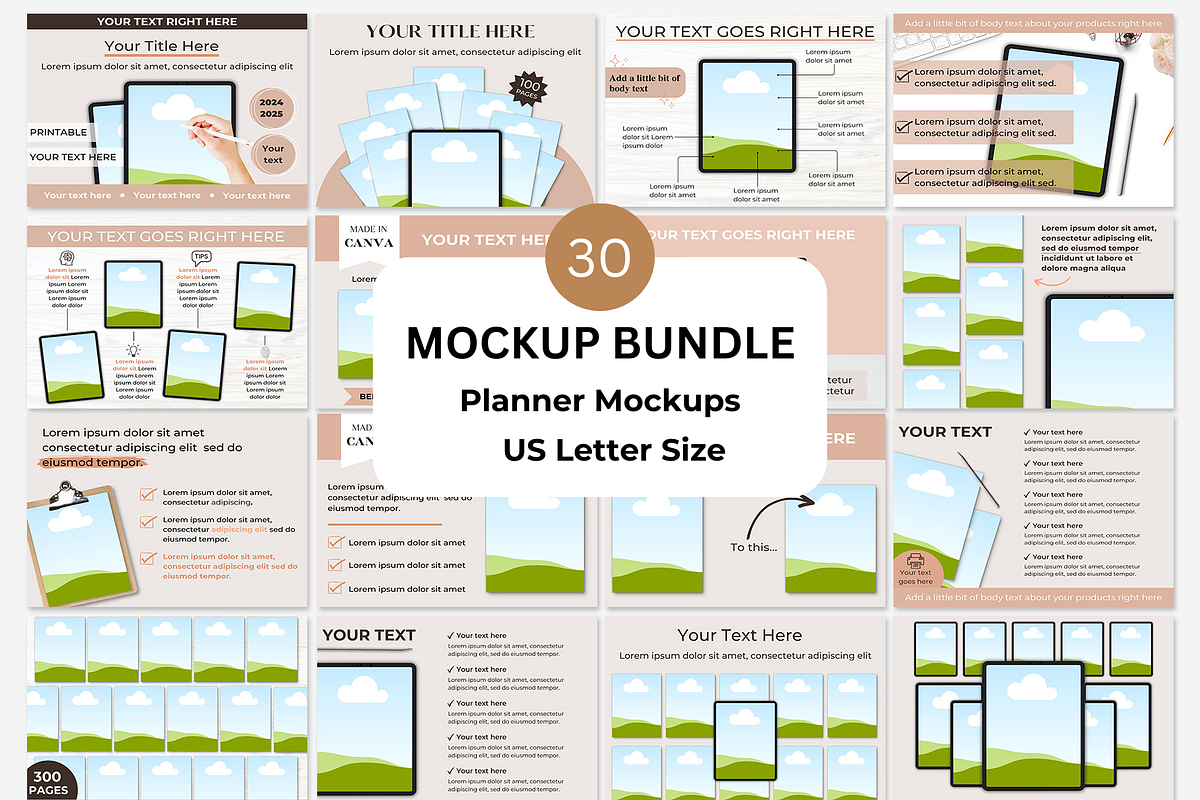 Planner Mockups Listing Templates, a Books & Magazine Mockup by NoemieDesigns (Photo 1 of 5)