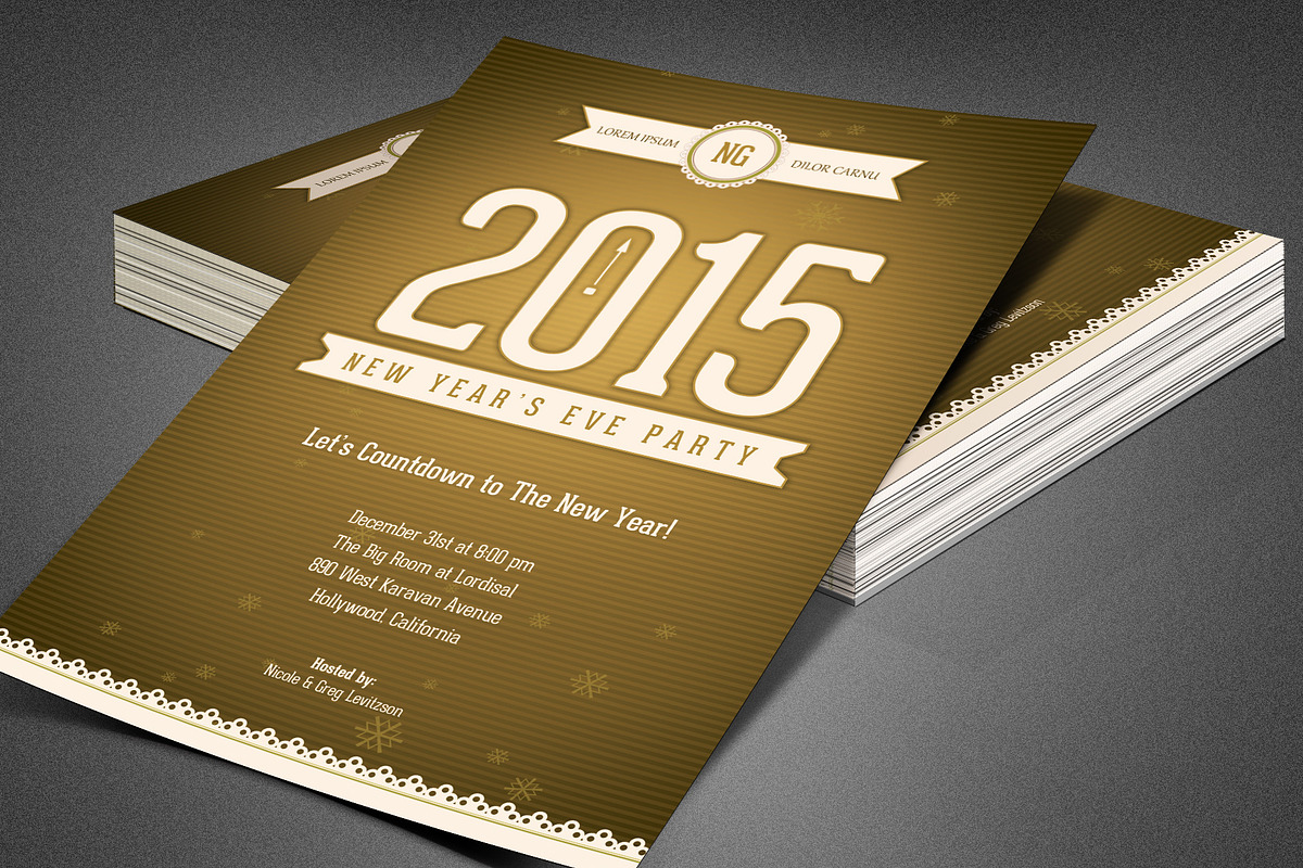 Retro New Year's Eve Party Flyer, a Flyer Template by loswl (Photo 6 of 6)