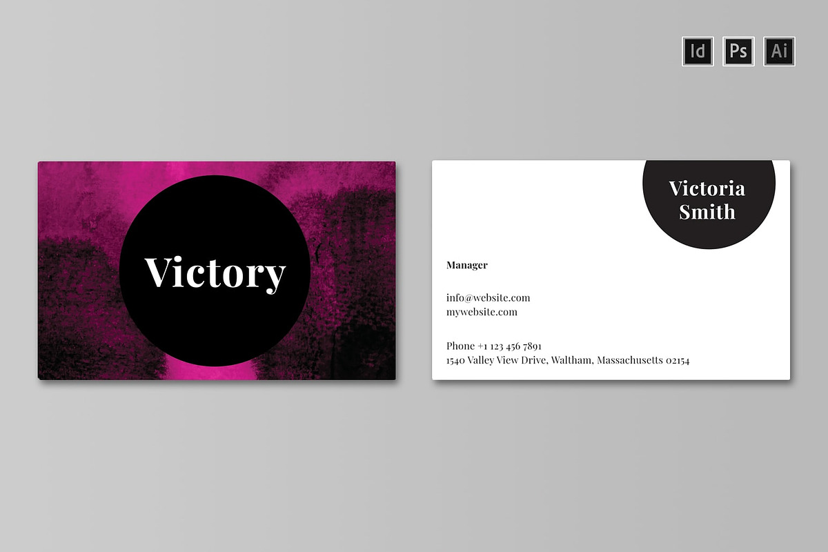 VICTORY Business Card Template, a Business Card Template by Nectarine (Photo 5 of 9)
