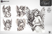 ~ Angels ~ tattoo/art templates, a Brush Add-On by Studio.Valhalla (Thumbnail 4 of 4)