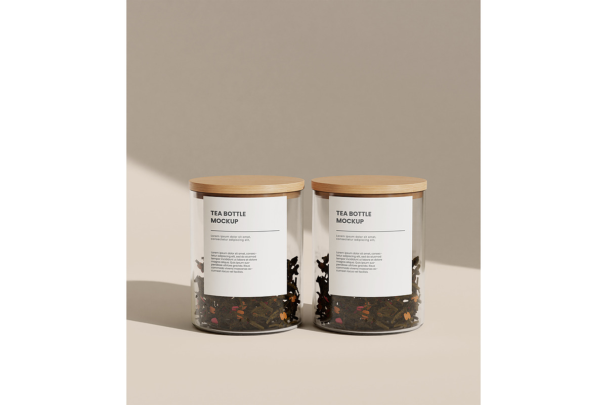 Tea Glass Bottle Jar Mockup, a Cups & Container Mockup by mockupocka (Photo 4 of 10)