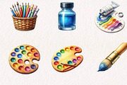 Watercolor Artist Clipart, a Seasonal Illustration by CreationArt (Thumbnail 4 of 7)