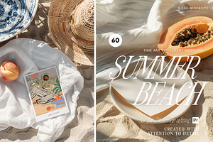 SUMMER BEACH Stationery Card Mockups