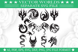 The Dragon Symbol SVG,The Dragon SVG, an Object Graphic by VectorWorlds