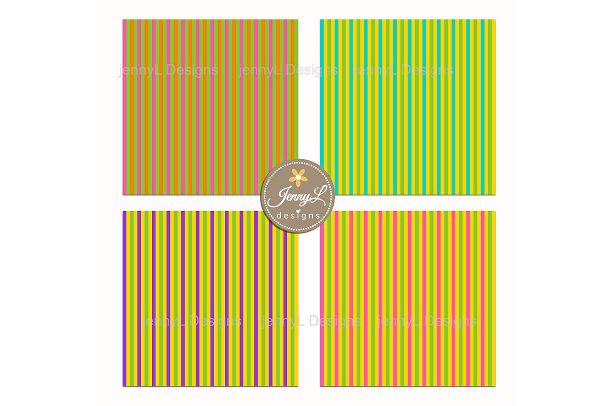 Bright Stripes Digital Papers, a Pattern Graphic by JennyL Designs (Photo 5 of 8)