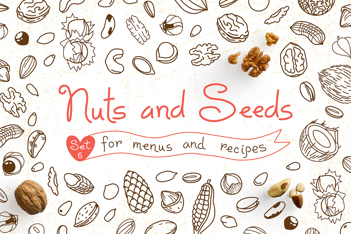 Nuts and Seeds - Food Clipart, a Food Illustration by Baksiabat (Photo 1 of 6)
