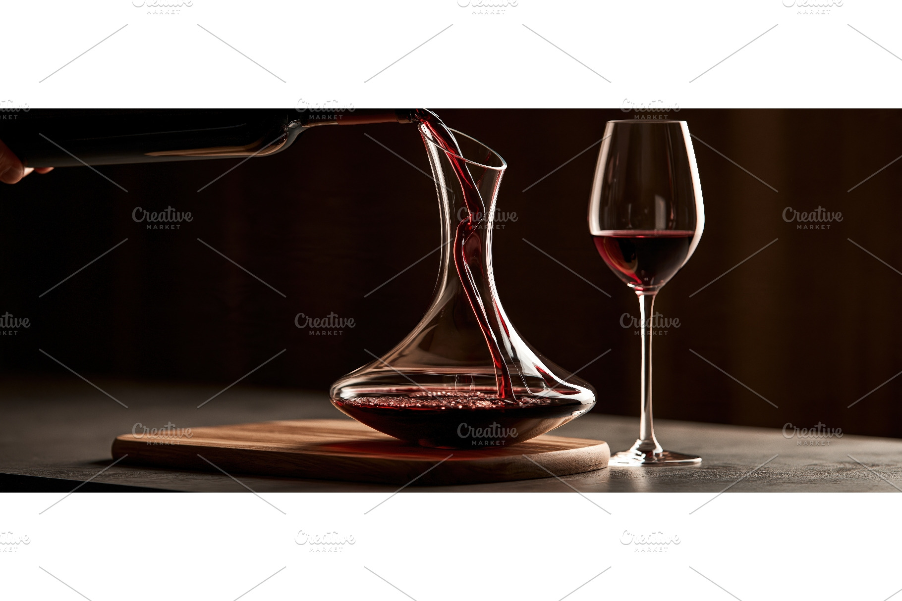Elegant Red Wine Decanting Into, a Food & Drink Photo by piter.goskov