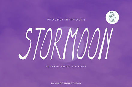 Stormoon - Playful Font, a Handwritten Font by QR Design Studio