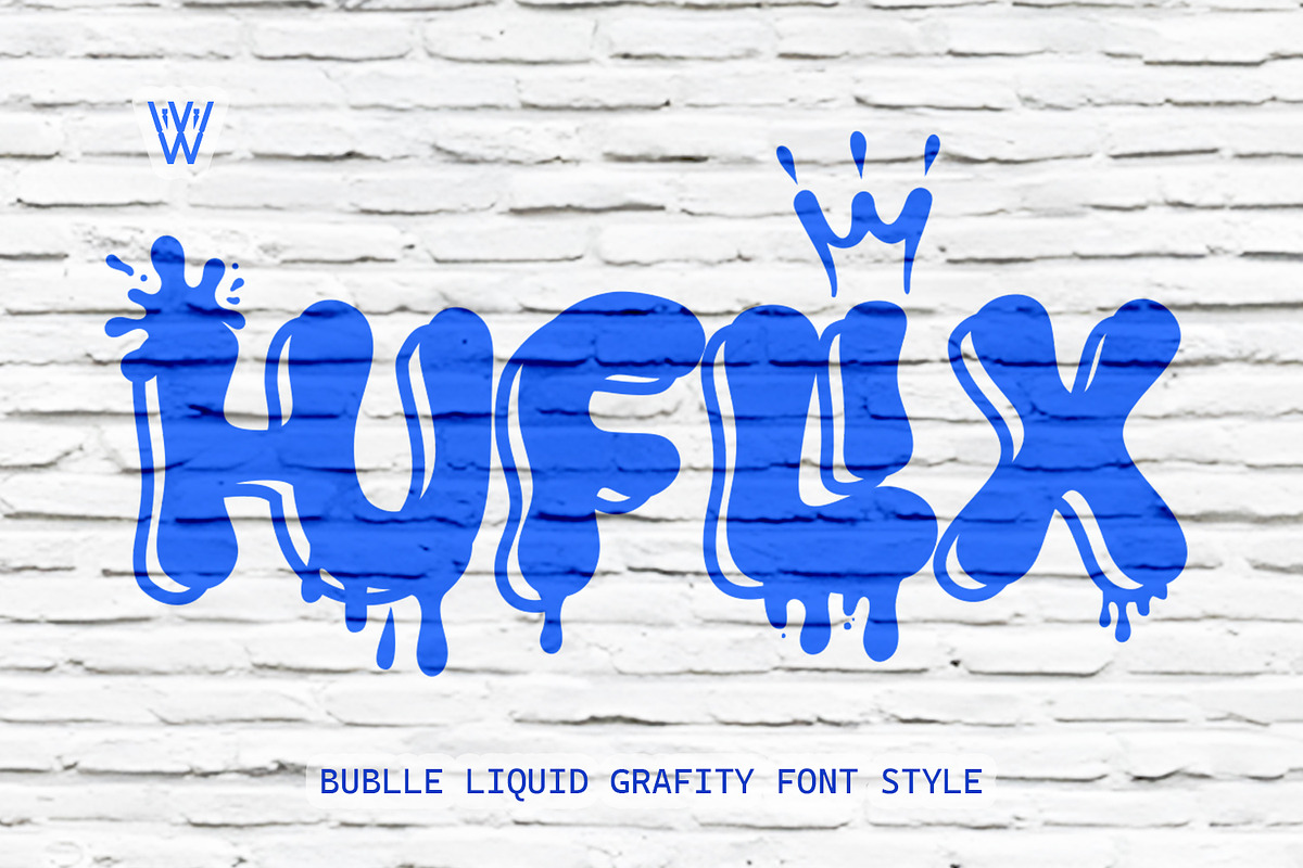 HUFLIX – Playful Bubble Liquid Font, a Handwritten Font by WhymoreArt (Photo 1 of 10)