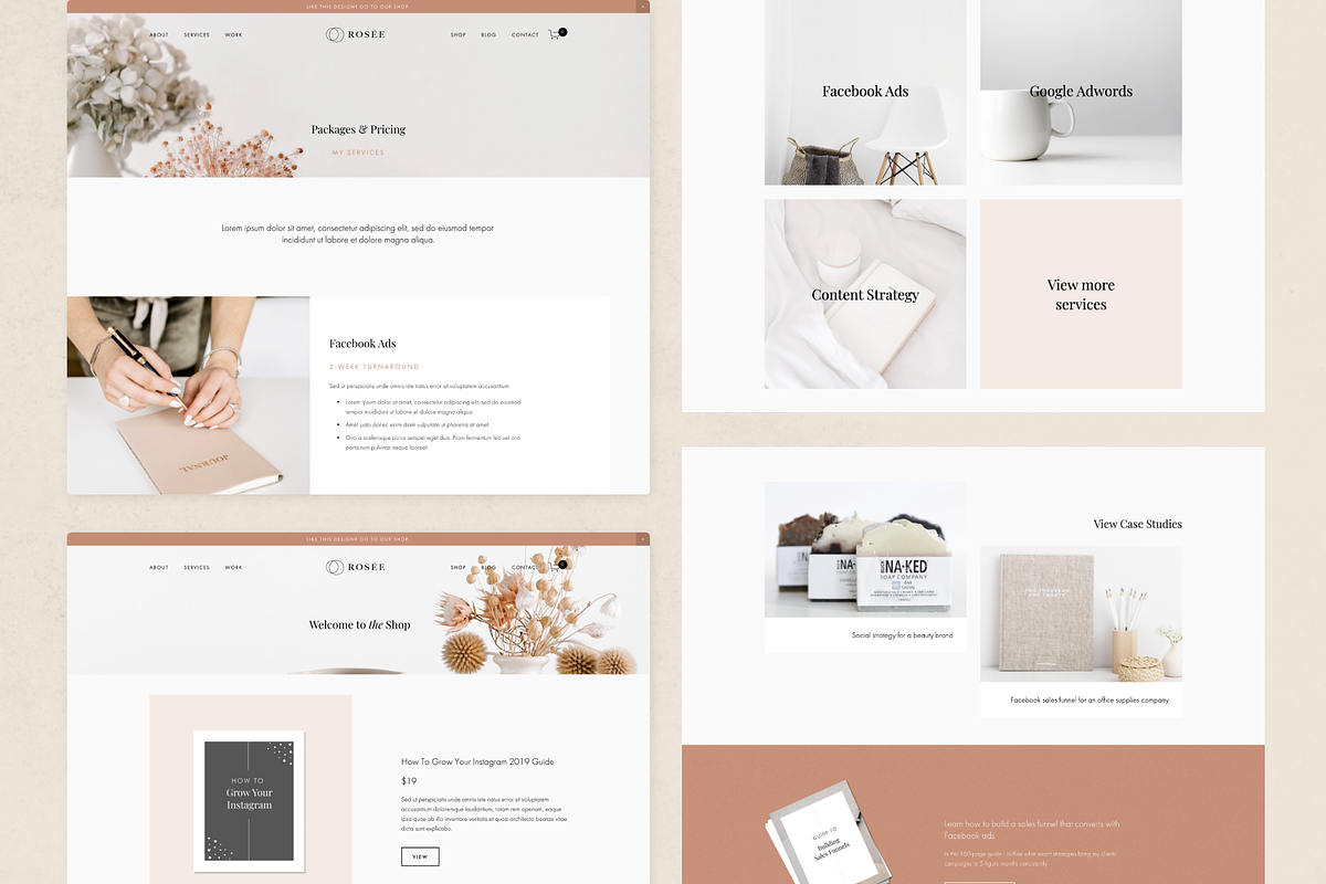 Squarespace Template: Rosée, a Squarespace Template by Applet Studio