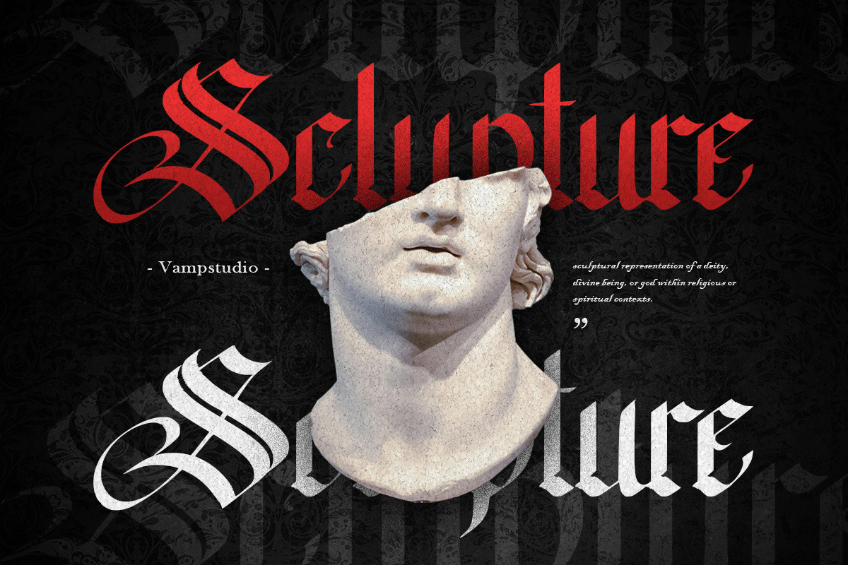 The Black Saturday Blackletter Font, a Blackletter Font by Vampstudio (Photo 2 of 13)