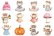 Cozy Autumn Floral Cat Animal, an Illustration by CitraGraphics (Thumbnail 3 of 5)