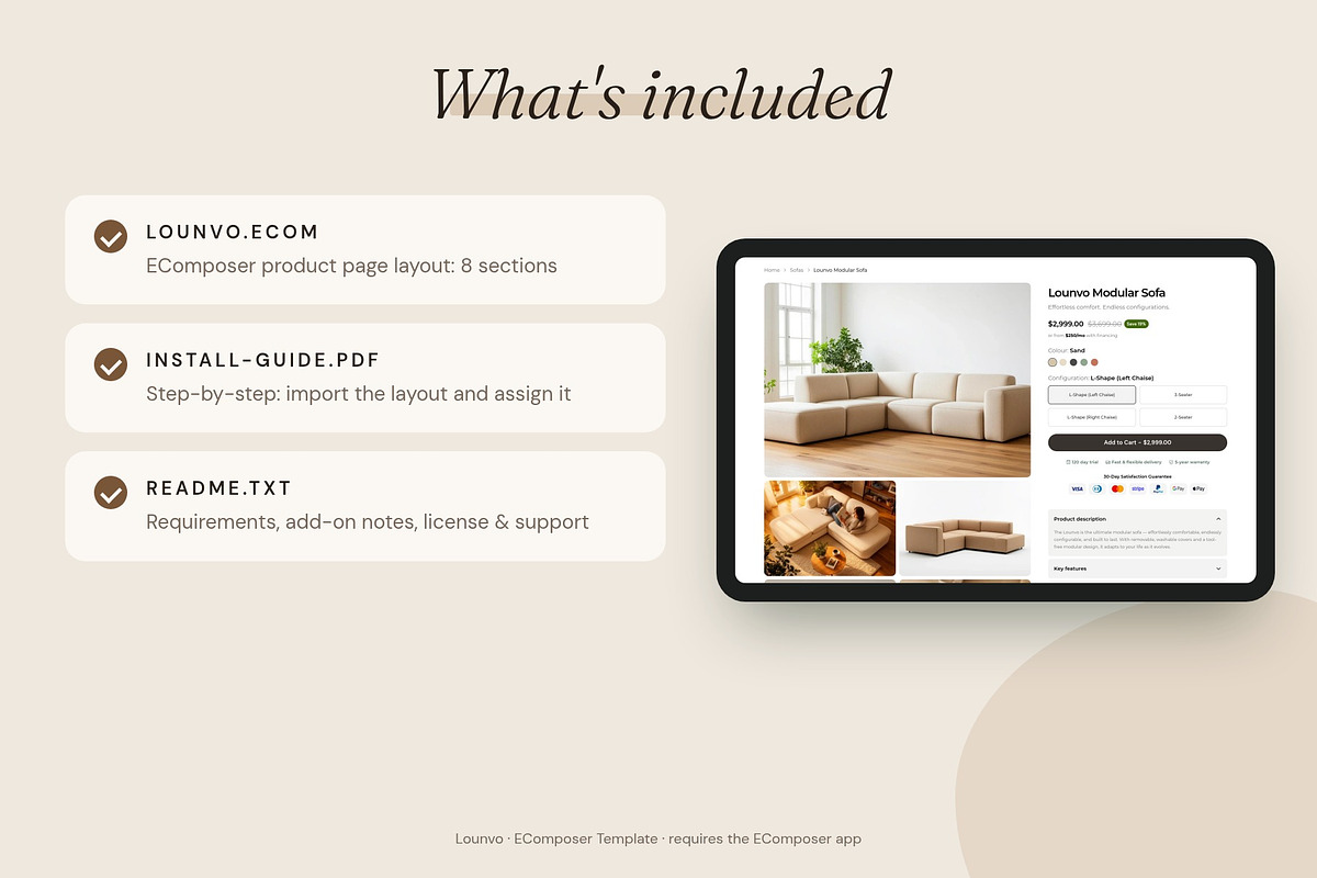 Lounvo - Shopify EComposer Template, a Shopify Template by Boost Convert (Photo 3 of 11)