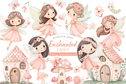 Enchanted Fairy Watercolor Clipart, an Illustration by MockupWizard (Thumbnail 1 of 6)