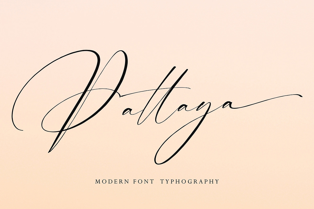 Pattaya, a Script Font by pineungtype