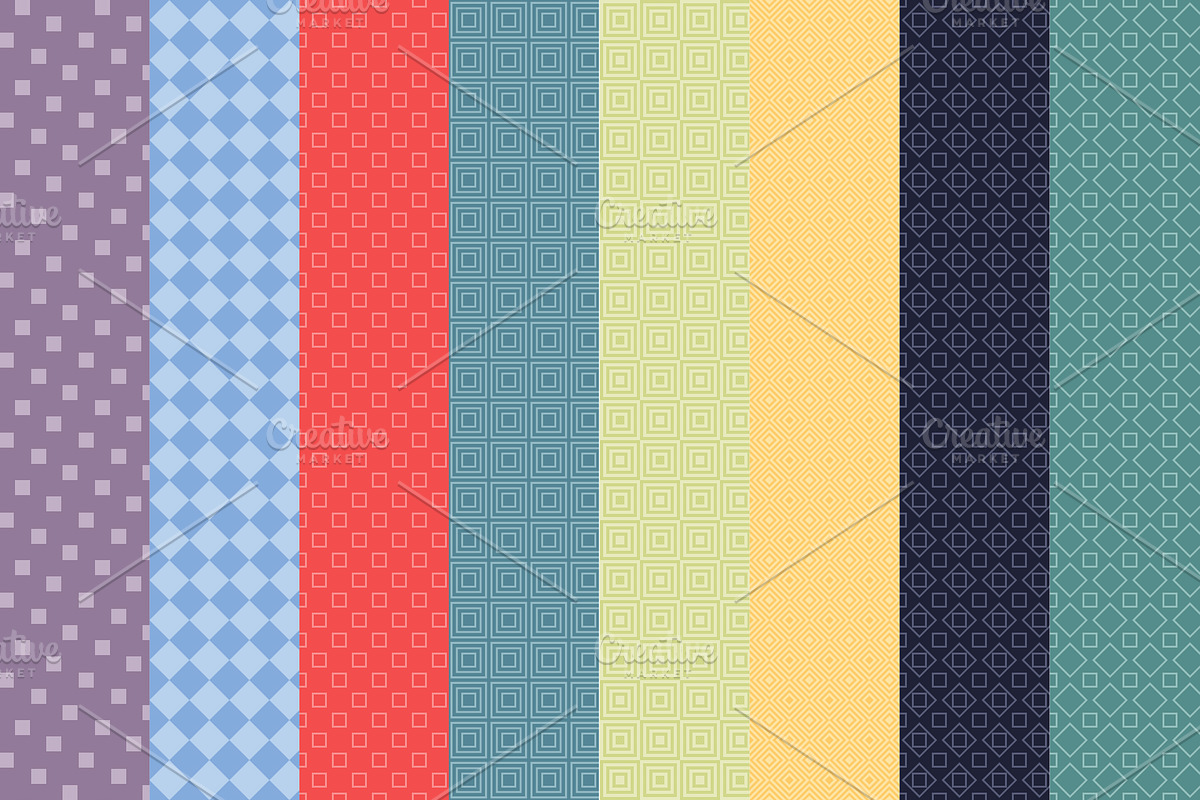 Retro Square Patterns Pack, a Pattern Graphic by Mark Borbely (Photo 3 of 4)