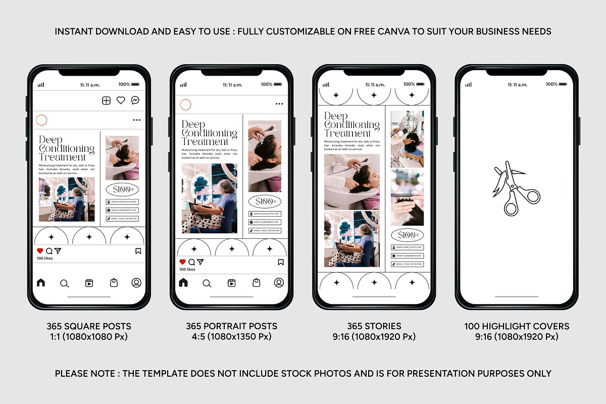 Hairstylist Canva Template, a Social Media Template by Kalubuak (Photo 2 of 10)