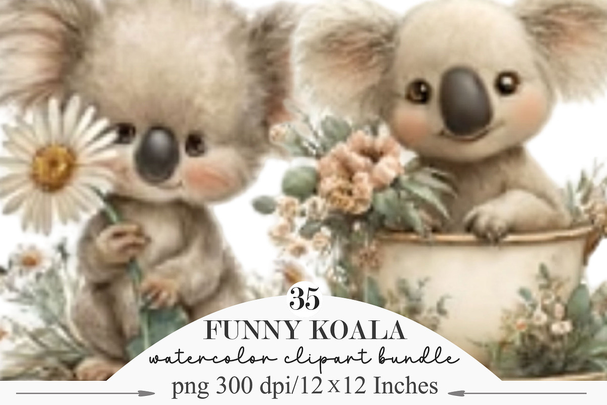 Mothers Day Funny Koala Clipart, an Illustration by Designking (Photo 1 of 5)