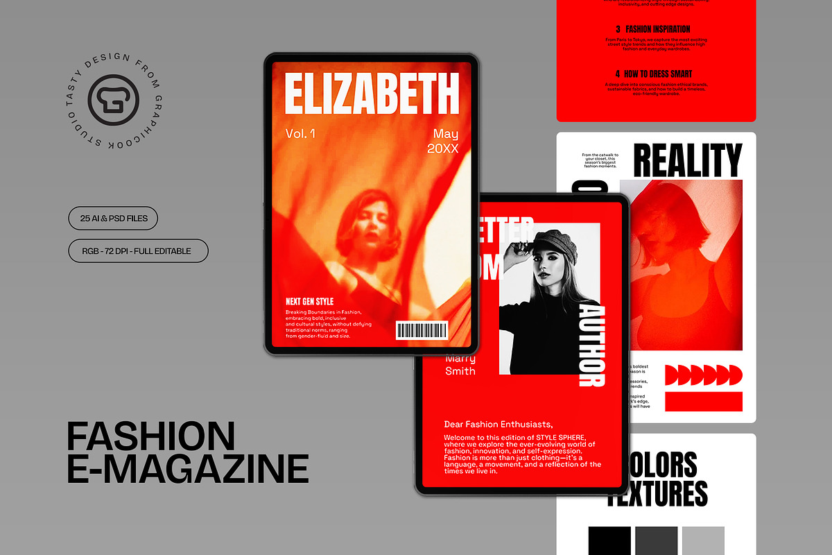 Red Bold Magazine Fashion E-Magazine, a Templates & Theme by graphicook (Photo 1 of 5)