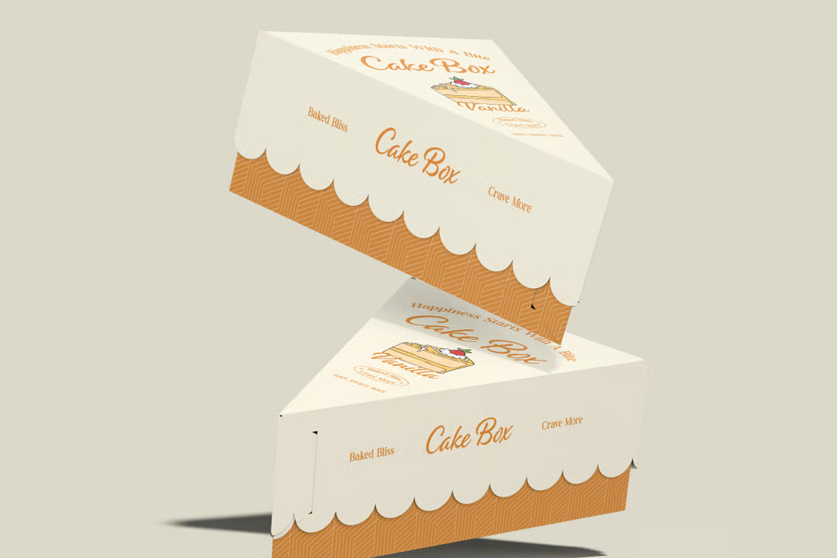 Cake Slice Box Mockup, a Packaging Mockup by graphicsauce (Photo 1 of 4)