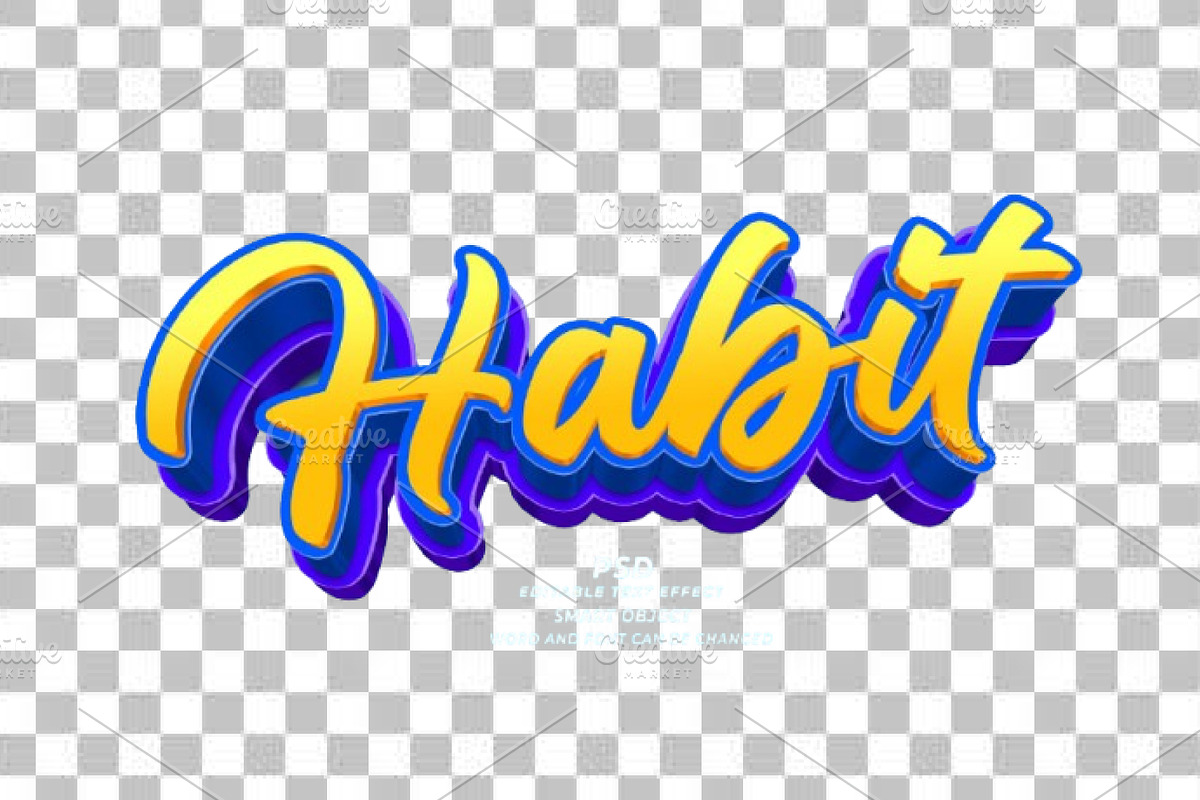 Habit PSD 3D Editable Text Effect, a Layer Style Add-On by TrueVector (Photo 2 of 2)