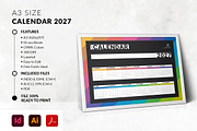 A3 2027 Landscape Calendar Template, a Stationery Template by MstArtwork (Thumbnail 3 of 6)