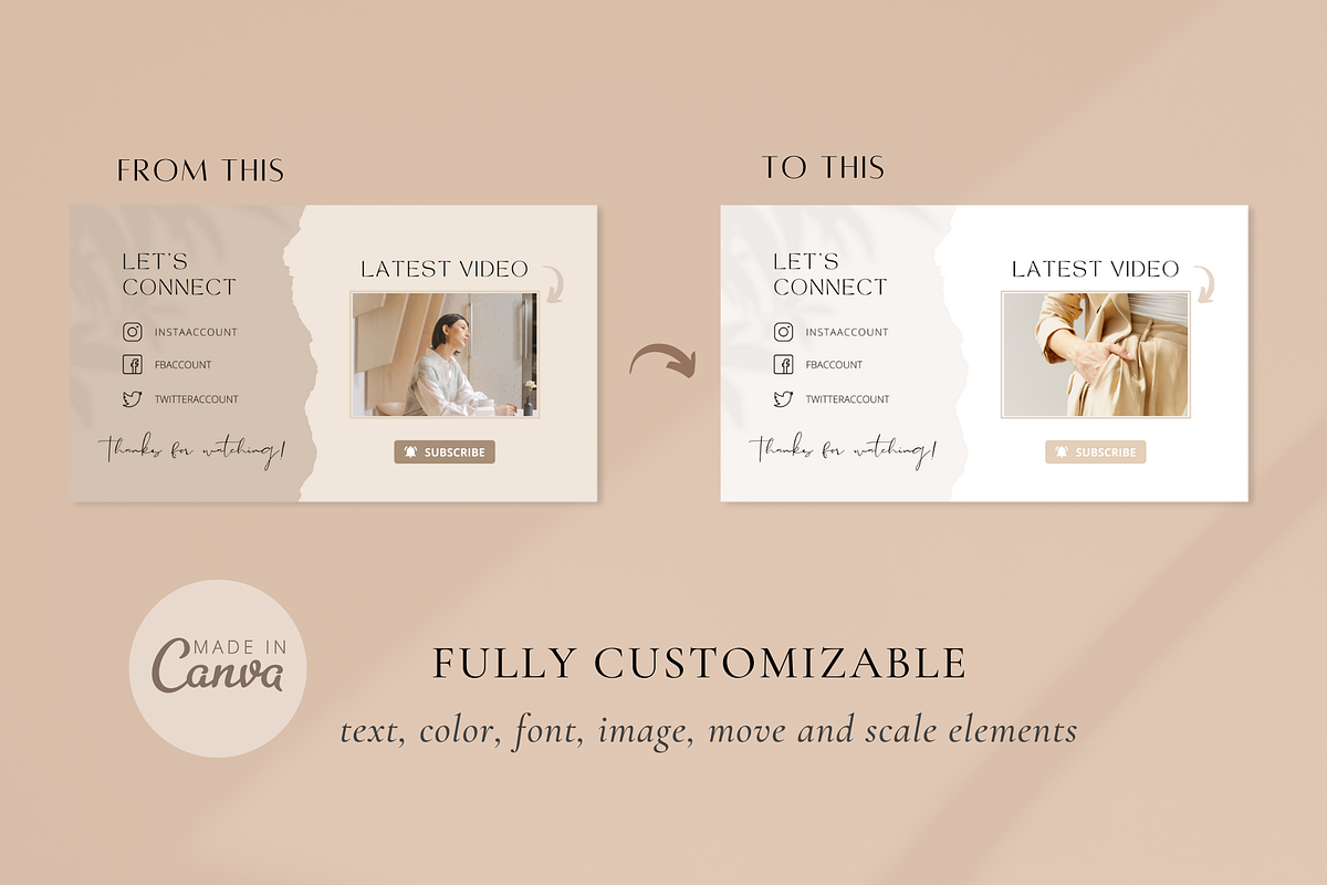 Brown YouTube Branding Kit, a Social Media Template by ShopRShop (Photo 6 of 7)
