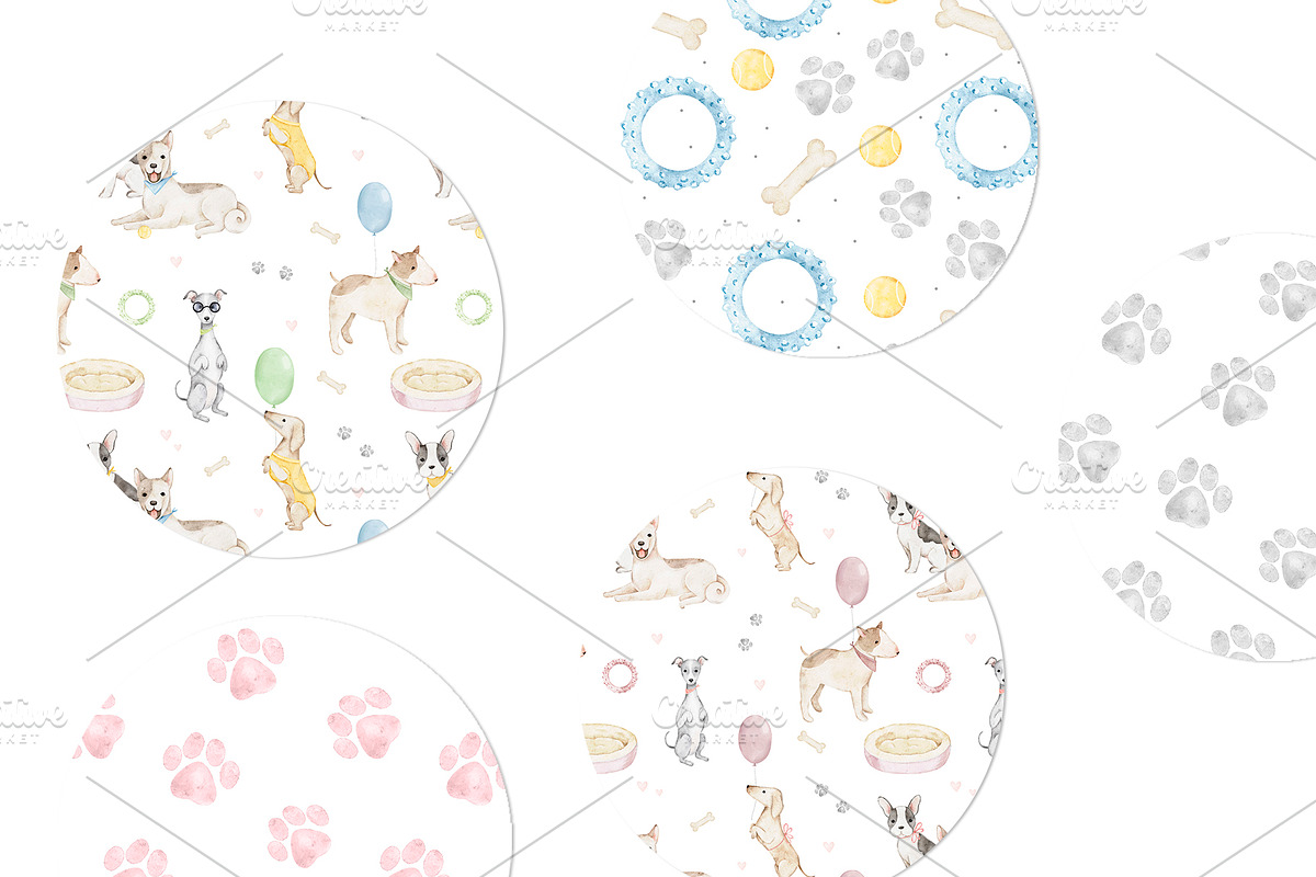Paws and Puppies watercolor clipart, an Animal Illustration by Eves_Aquadreams (Photo 5 of 8)