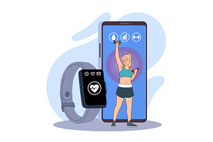 Remote fitness. Online training, a Sport Illustration by YummyBuum