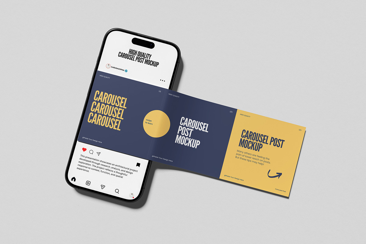 Carousel Post Mockup, an iPhone Mockup by AnasStudio (Photo 4 of 8)