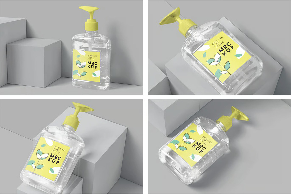 Rectangle Soap Pump Bottle Mockups, a Product Mockup by megostudi0 (Photo 1 of 6)